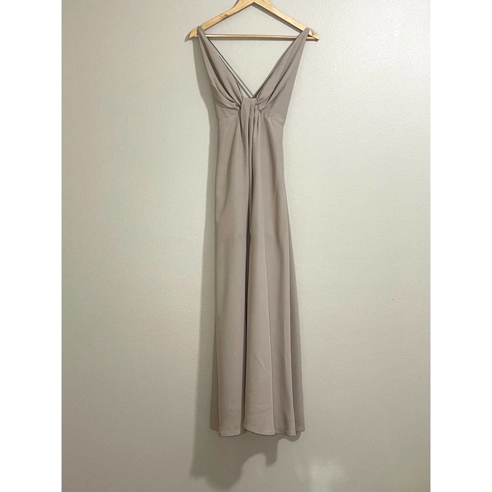 Custom deep V-neckline and open back dress